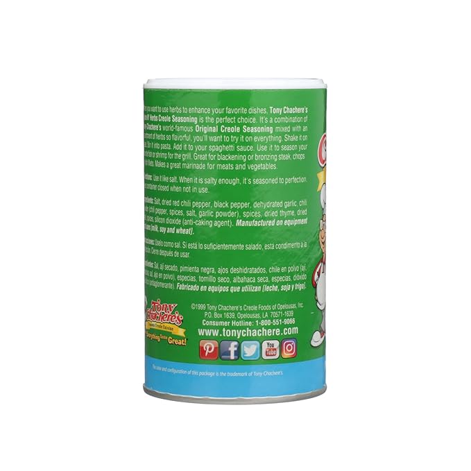 Tony Chachere's Creole and Cajun Seasoning Canisters (2 Pack + Packet) (2 Pack, Spice N' Herbs)