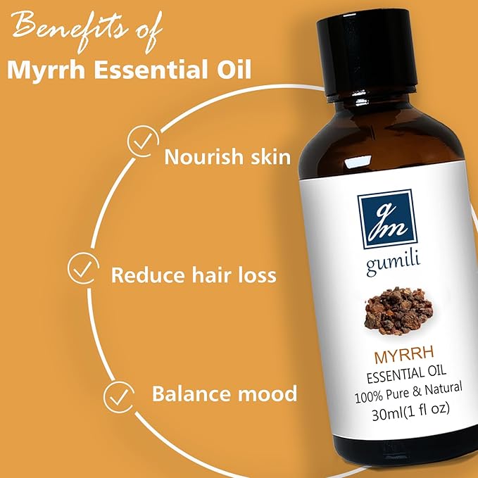 Frankincense and Myrrh Essential Oil, 100% Pure Undiluted Essential Oil for Skin, Hair, Aromatherapy - 1 oz (Pack of 2)