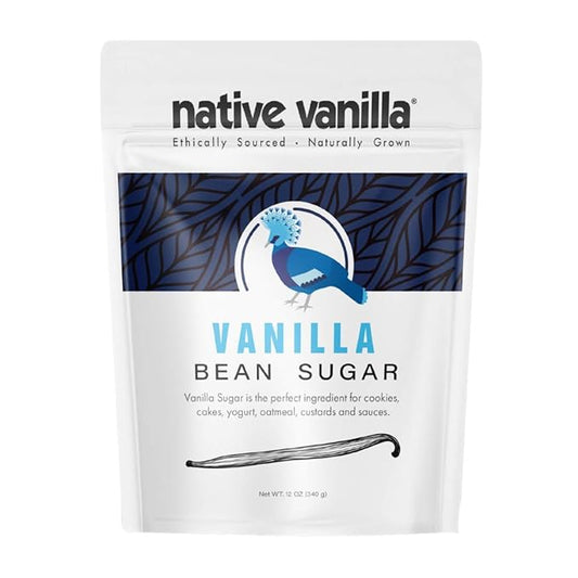Organic Vanilla Bean Sugar ??Native Vanilla ??Made from Premium Vanilla Bean Pods ??For Chefs and Home Cooking, Baking, and Dessert Making ??Made with Real Vanilla Beans - 12 Oz