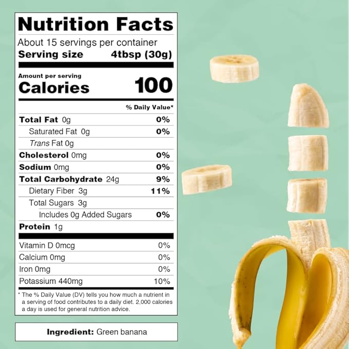 Banana Flour | USDA Organic | Vegan, Paleo, Gran and Gluten Free | High in Fiber and Potassium | 1 Pound (Pack of 2) | Just About Foods