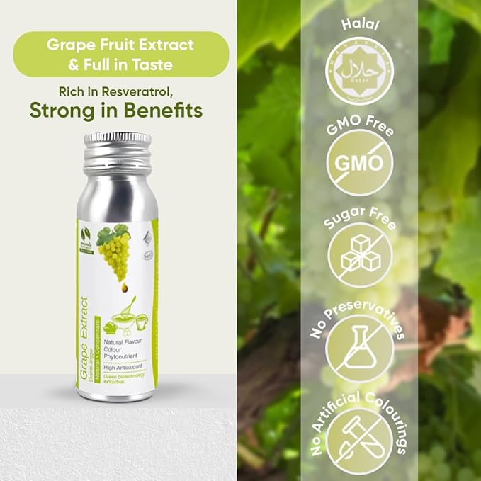 Bionutricia Grape Extract Liquid 2.82oz, No Artificial Colors & Flavor, Natural Extract for Baking, Desserts & Beverages, Strong Grape Taste, High Antioxidants, Non GMO, Vegen Friendly