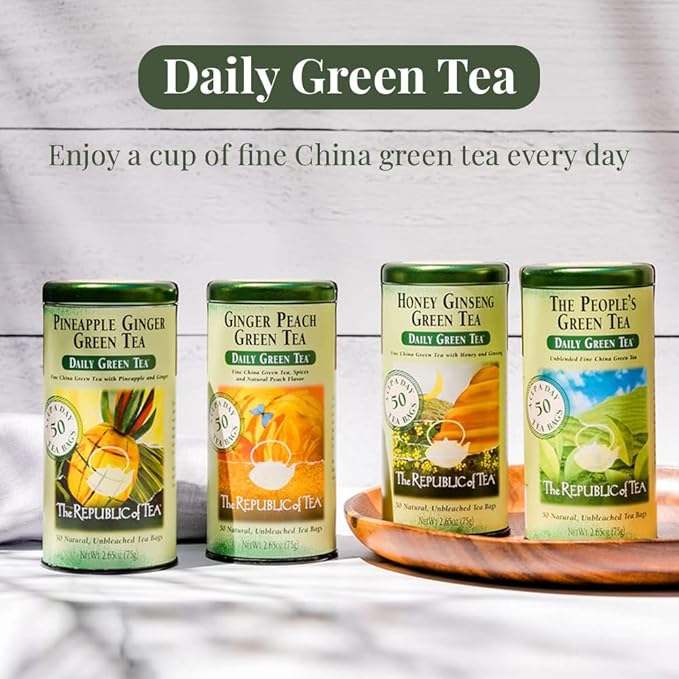 The Republic of Tea ??Pineapple Ginger Daily Green Tea, 50 Tea Bags