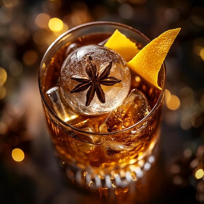 OLD BARREL Whiskey Glasses Set of 8 (4 Glasses with 4 Ice Ball Molds) 10oz Old Fashioned Crystal Glasses Gift Box ??Bourbon, Scotch, Cocktail Rocks Glas ??Gifts for Men, Dad, Birthday, Father?™s Day