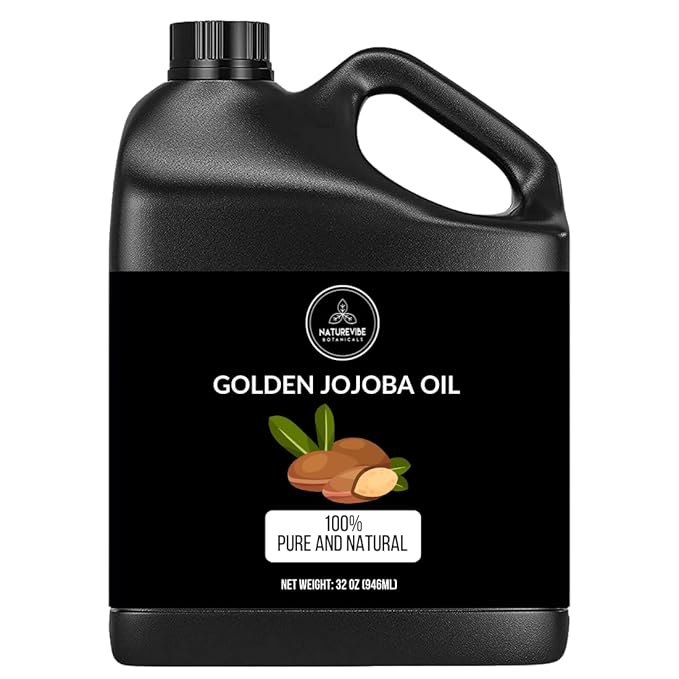 Naturevibe Botanicals Golden Jojoba Oil 32 oz ??100% Pure, Cold-Pressed Moisturizer for Skin & Hair | Antioxidant-Rich, Non-Greasy, Carrier Oil & Daily Hydration