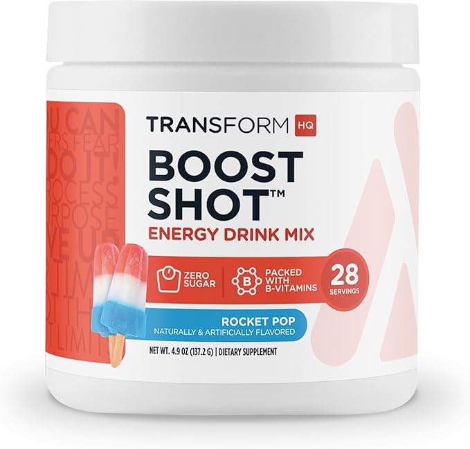 TransformHQ Boost Shot (28 Servings, Rocket Pop) | Energy Without The Crash - Gluten Free, Non-GMO