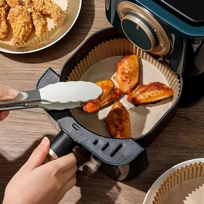 200 Pcs Air Fryer Liners Disposable, 8 Inch (20cm) Square, Thickened Non-Stick Parchment Paper - Disposable Baking Paper for Frying - Microwave, Oven ??Kitchen Must-Have Air Fryer Basket