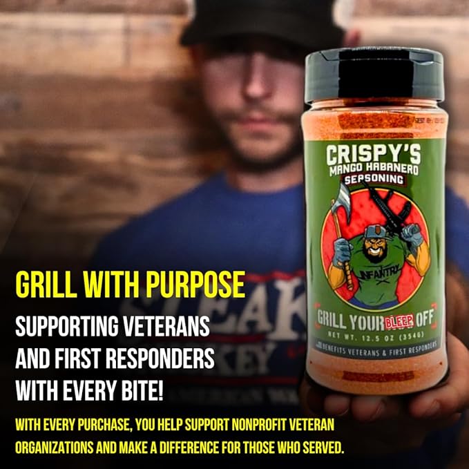 GYAO Crispy's Mango Habanero Seasoning – Sweet & Spicy BBQ Seasoning for Chicken, Pork, Steak & More – MSG & Gluten Free – Veteran-Owned USA Made