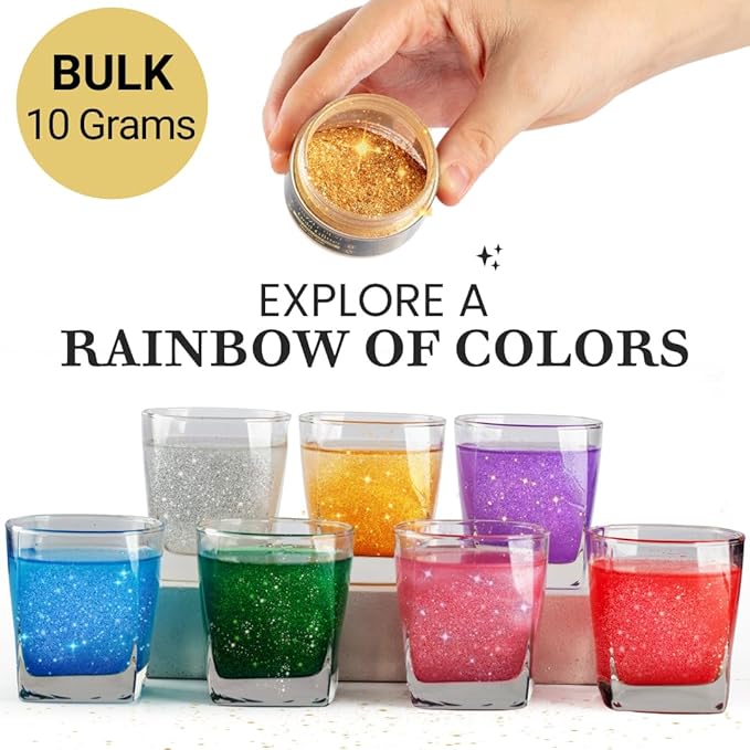 Edible Glitter Sprinkles for Cake Decorating, Drinks, Cookie, Icing, Dessert Decorations, Sparkly Luster, Food-Grade, Vegan, Gluten Free, Kosher, Bulk 10g, Pink