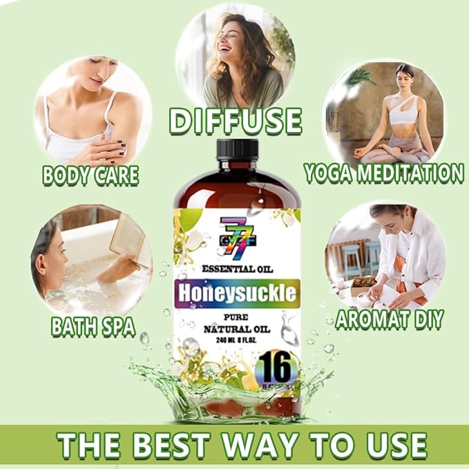 Honeysuckle Essential Oil (16 oz / 480 ml) ??Honeysuckle Oils for diffusers, humidifiers, Home Baths, Cleaning Products, Yoga, DIY Soaps and DIY Scented Candles
