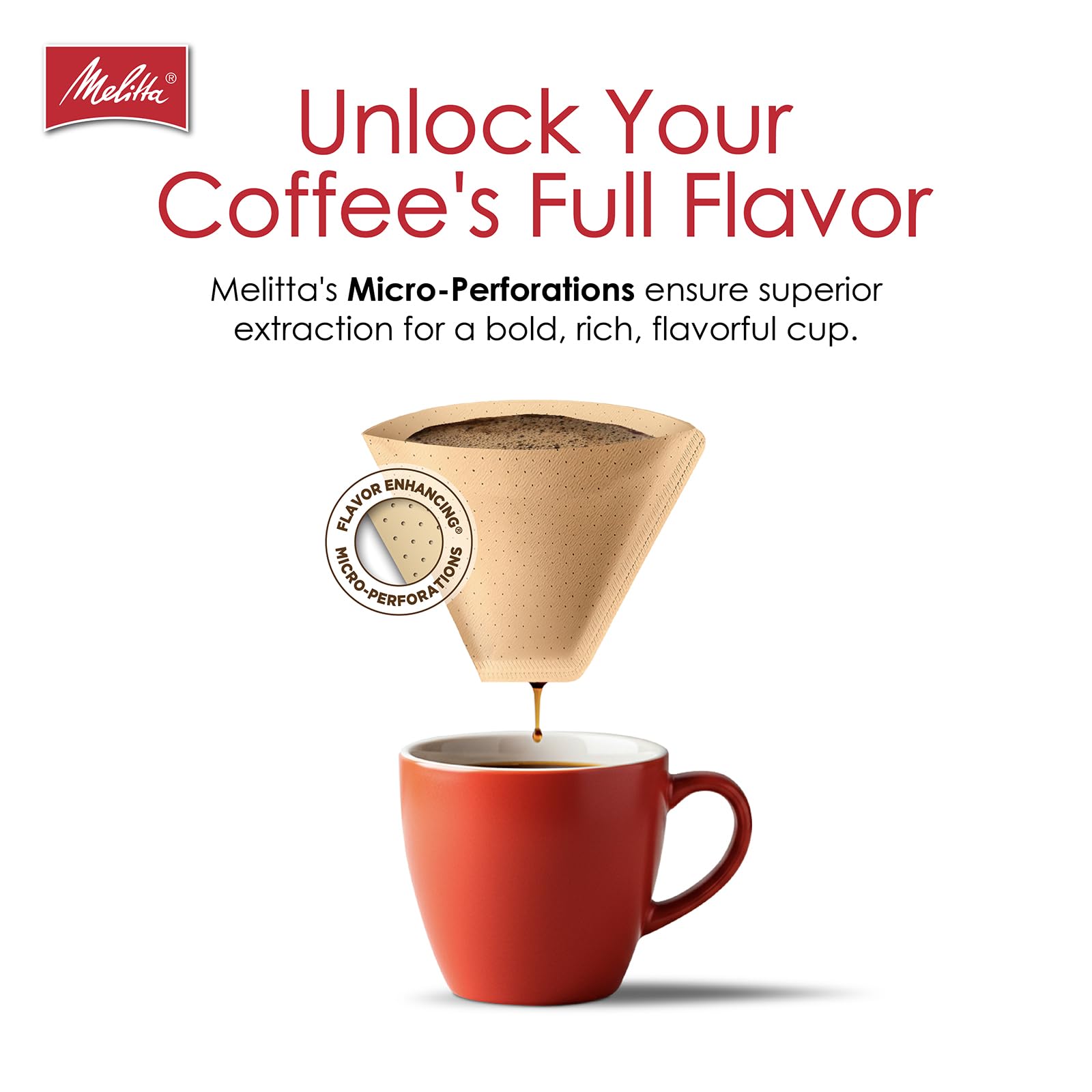 Melitta #2 Cone Coffee Filters, Natural Brown, 100 Count - Fits all 2-6 Cup Cone Coffee Makers and