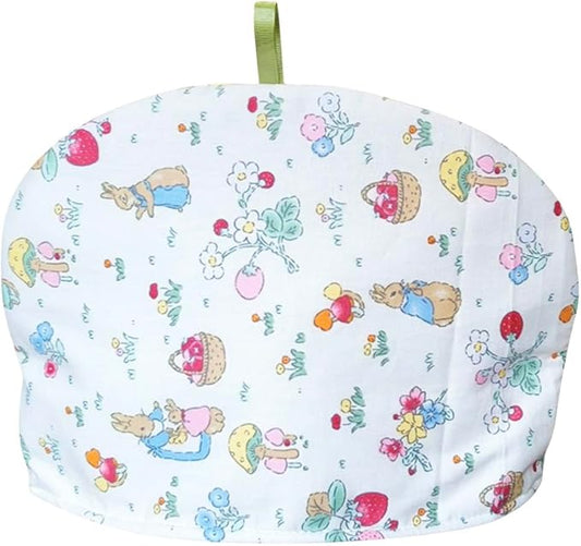 Cotton Tea Cozy Vintage Floral Printed Teapot Cover Tea Pot D챕cor Cozies Insulated Kettle Kitchen Dust Cover (Rabbit)