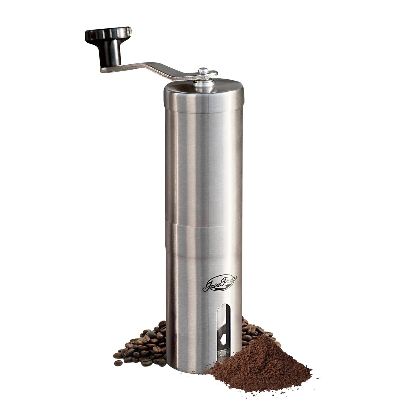 JavaPresse Manual Stainless Steel Coffee Grinder - 18 Adjustable Settings, Portable Conical Burr