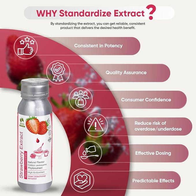 Bionutricia Strawberry Extract Liquid, No Artificial Additives, Natural Fruit Extract Flavor for Baking, Icing, Beverage, No Sugar Added, Non GMO 2.82oz
