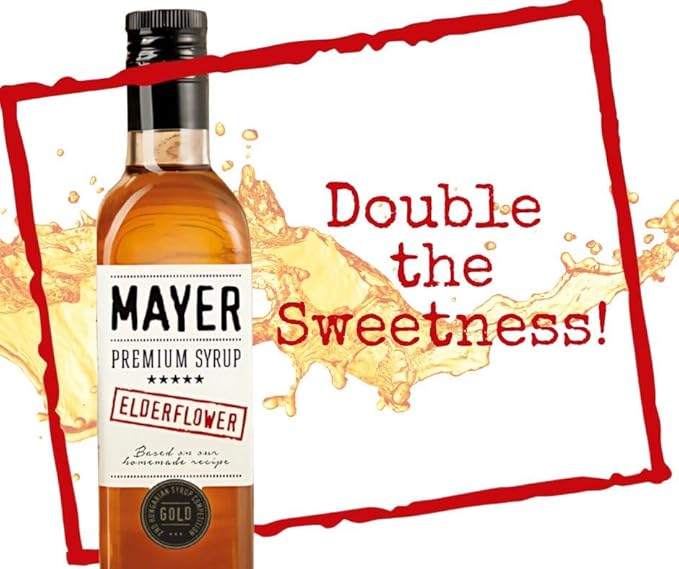 Mayer Premium Artisanal Hungarian Elderflower Syrup (Cordial) ??Award-Winning, Only Elderflowers and 3 Natural Ingredients, Vegan, Perfect for Cocktails, Lemonades ??No Artificial Additives (1 Pack)