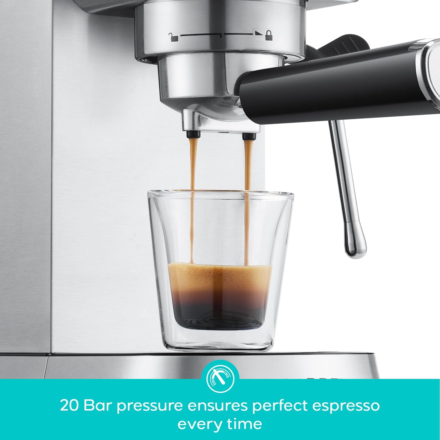 CASABREWS CM5418 Compact Espresso Machine with Milk Frothing Steam Wand