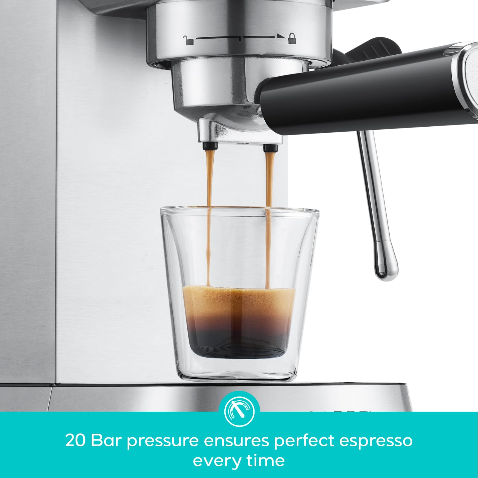 CASABREWS CM5418 Compact Espresso Machine with Milk Frothing Steam Wand