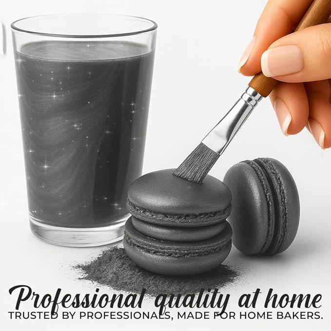 Bulk (20g) Black Luster Dust Edible Cake Decorations, Edible Black Dust for Cakes, Black Edible Luster Dust for Cupcake Decorations, Cake Drip, Black Fondant for Cakes and Black Edible Paint