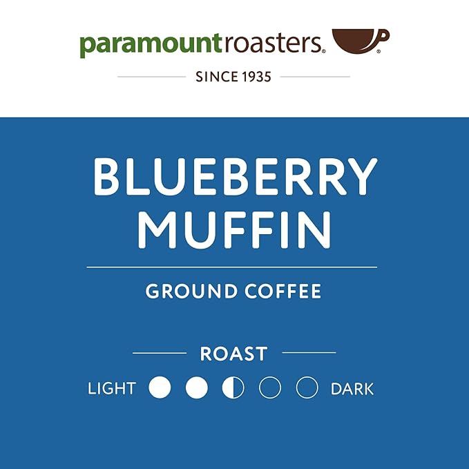 Paramount Roasters Blueberry Muffin Flavored Ground Coffee, 12 oz medium roast, Paramount Coffee Company