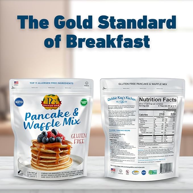 Premium Gold Gluten Free Pancake and Waffle Mix | 2lb