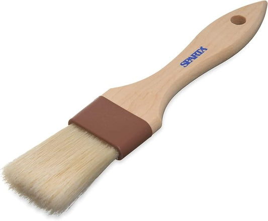SPARTA, 1.5" Flat Boar Bristle Brush, Pastry Brush, Basting Brushes for Kitchen, Bakery, and Kitchen, Boar Hair, Brown