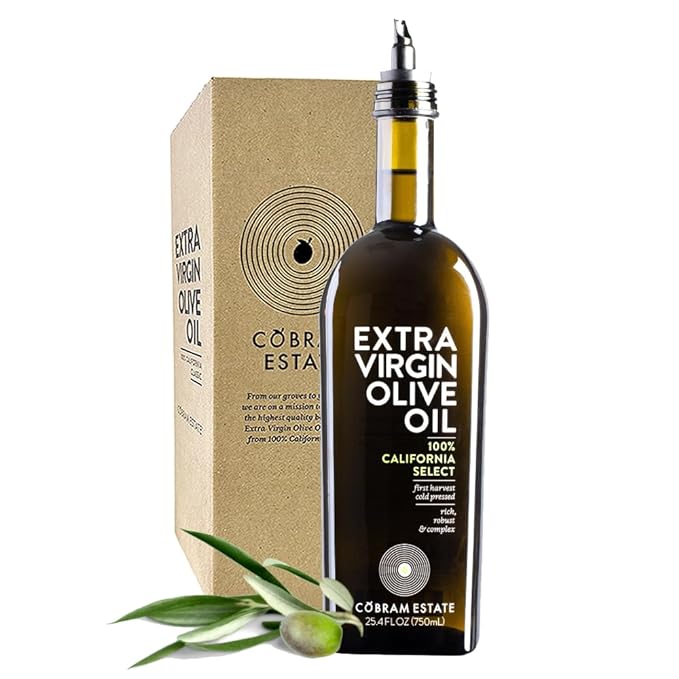 Cobram Estate California Select Extra Virgin Olive Oil - First Cold Pressed, Non-GMO, Keto Friendly, High in Antioxidants, Fruity & Balanced - Cold Pressed Olive Oil Bottle EVOO - 750ml (Pack of 1)