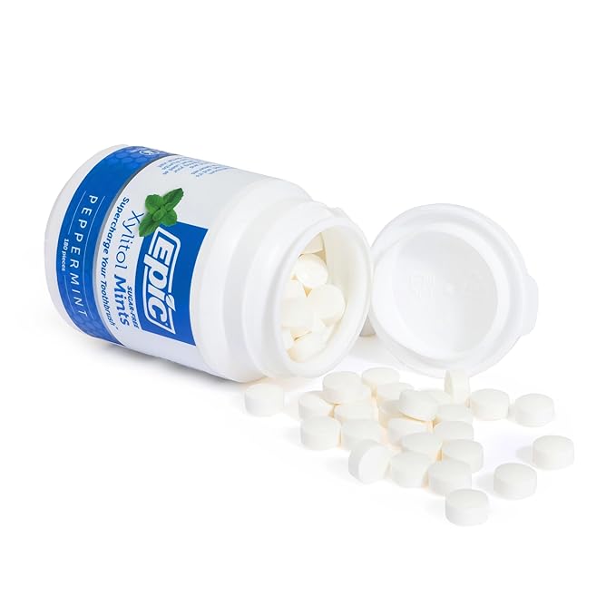 Epic 100% Xylitol Mints - Aspartame Free, Sugar Free - Peppermint Flavored Mints, 180 Pieces (Pack of 1)