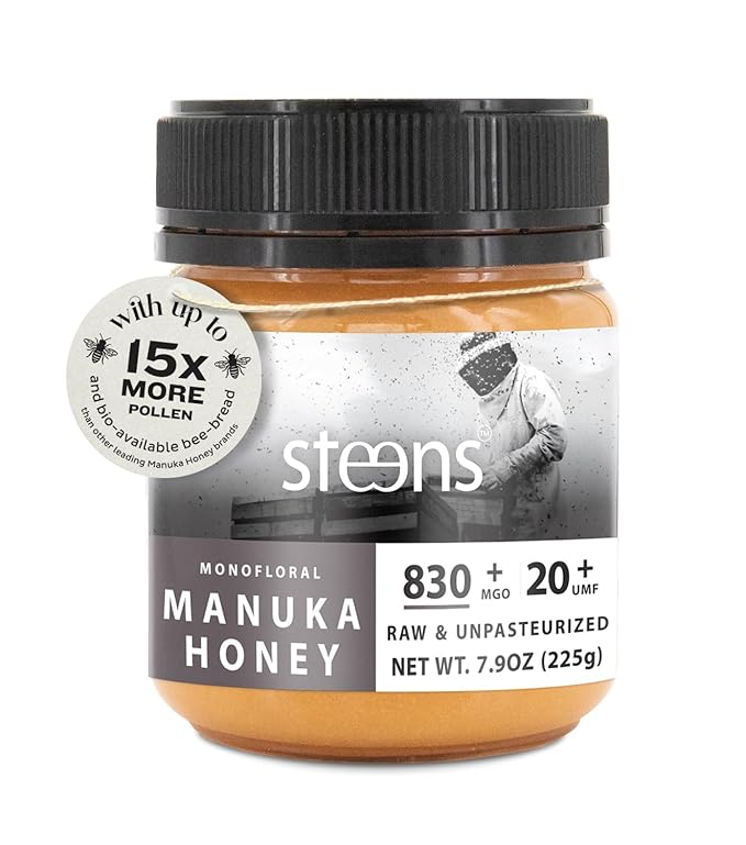 Steens Manuka Honey - MGO 830+ - Pure & Raw 100% Certified UMF 20+ Manuka Honey - Bottled and Sealed in New Zealand - 7.9 oz