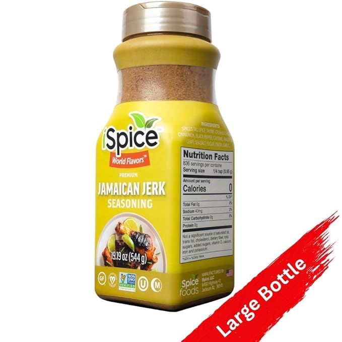 iSpice Blend | Jamaican Jerk | 19.19 oz | Mixed Spice & Seasoning | Bulk Size | Halal | Kosher (Jamaican Jerk)