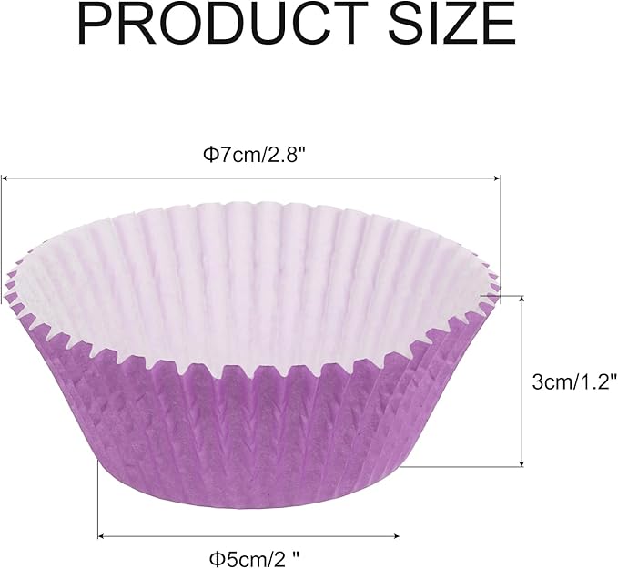uxcell 300 Pcs Cupcake Liners, Muffins Paper Baking Cups Wrappers Standard Greaseproof for Baking Cupcake Wrapper, Purple