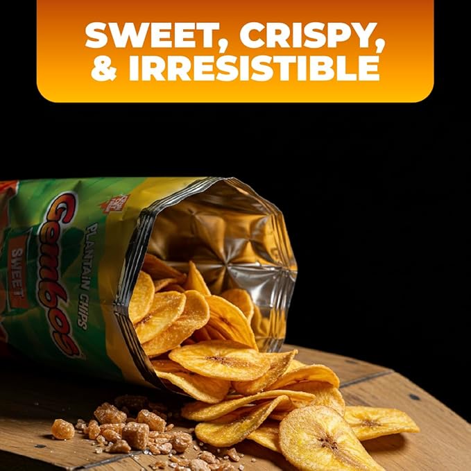 Gembos Sweet Maduritos Plantain Chips - Deliciously Sweet Plantains Snack, Perfect for Vegan Snack Lovers, Ideal for Groceries and Healthy Snack Foods, Tasty Platanitos Chips, 5.29 Oz, 6-Pack