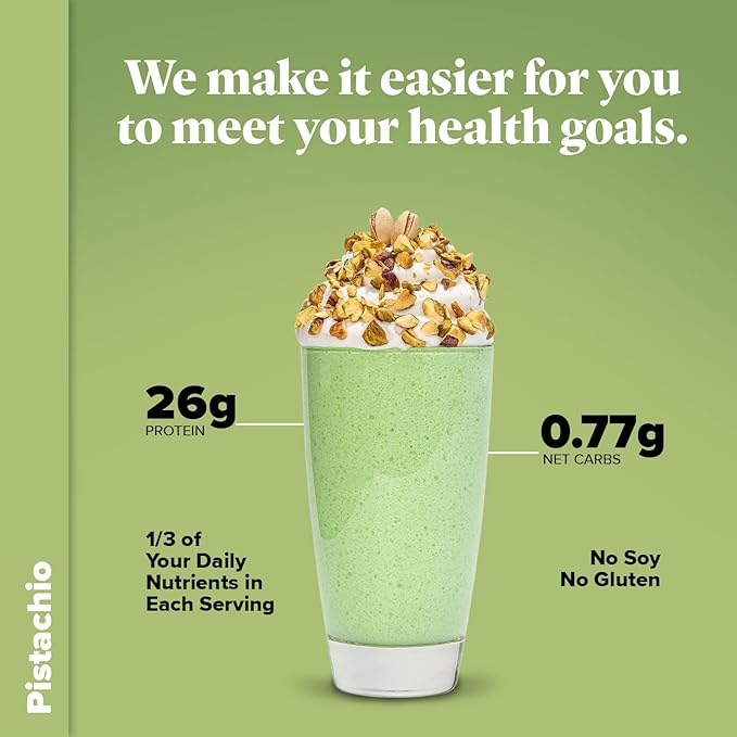 Keto Chow Pistachio | Keto Meal Replacement Shake Powder | Nutritionally Complete | Low Carb | Delicious Easy Meal Substitute | Protein Rich You Choose The Fat | 21 Meal Serving