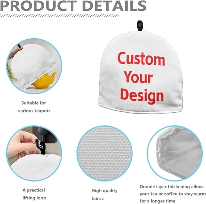Generic Hudotybom Custom Design Tea Cozy for Teapot Insulated Large Teapot Cover to Keep Warm Tea Kettle Cover, CZA49