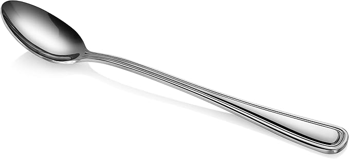 New Star Foodservice 58222 Slimline Pattern, 18/0 Stainless Steel, Iced Tea Spoon, 7.5-Inch, Set of 12