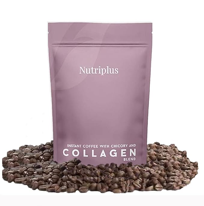FARMASi Nutriplus Instant Coffee & Collagen Blend with Chicory, Medium Roast, Supports Skin & Joint Health, GMO & Gluten-Free, 3.53 oz (100g)