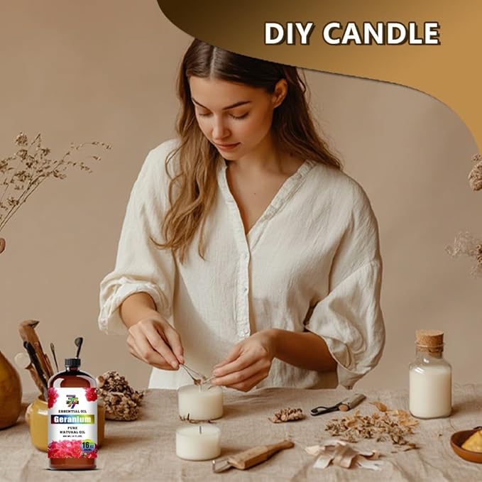 Geranium Essential Oil (16 oz / 480 ml) ??Geranium Oils for diffusers, humidifiers, Home Baths, Cleaning Products, Yoga, DIY Soaps and DIY Scented Candles