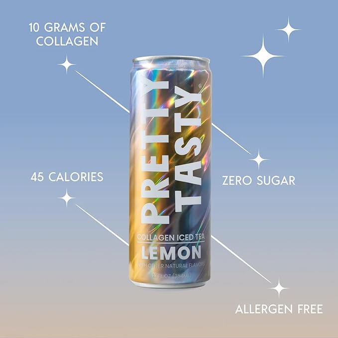 Pretty Tasty Radiance Collagen Tea - Beauty and Wellness - 10g Collagen Peptides Mix - 12 Pack (Lemon Lumiance)