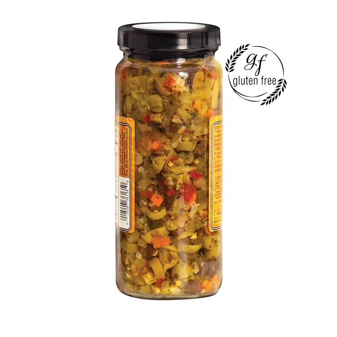 Enrico Formella Hot Muffuletta Salad - Gluten Free Italian Olive Mix - New Orleans Style Sicilian Sandwich Spread, 16oz.