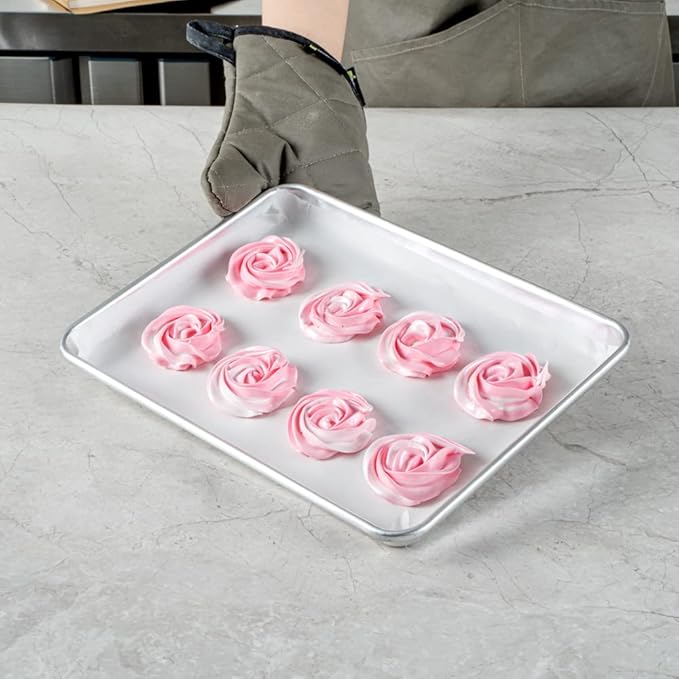 Restaurantware Pastry Tek 9 x 12 Inch Parchment Paper Sheets 1000 Greaseproof Baking Sheets For Oven - Pre-Cut Double-Sided Silicone Coating White Paper Nonstick Baking Sheets Quarter-Size