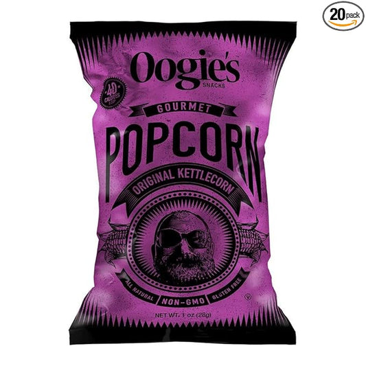 Oogie's Gourmet Popcorn | 20 Pack | Original Kettlecorn Flavor | Gluten Free Popcorn Snacks | 1oz Individual Bags