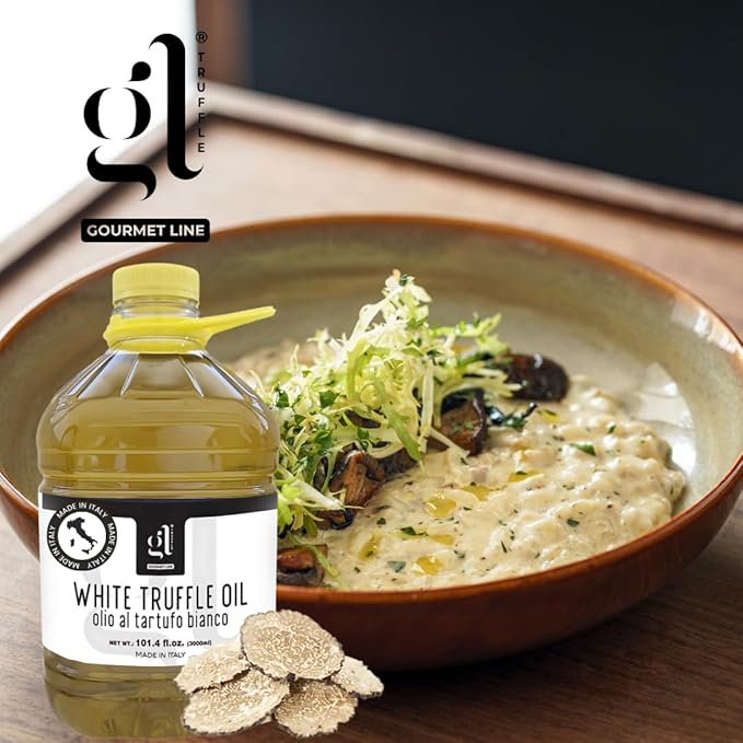 White Truffle Oil Bulk 3 liters (97 fl.oz), Non-GMO, Foodservice Truffle Oil, Made in Italy, GL Truffle Gourmet Line