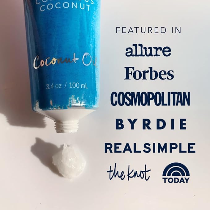 Conscious Coconut Travel-Ready Tube (3.4 oz) - Certified Organic & Fair Trade Coconut Oil for Skin, Health & Wellness - Raw, Virgin, TSA-Approved, Centrifuged, Cold-Pressed, Multipurpose Balm