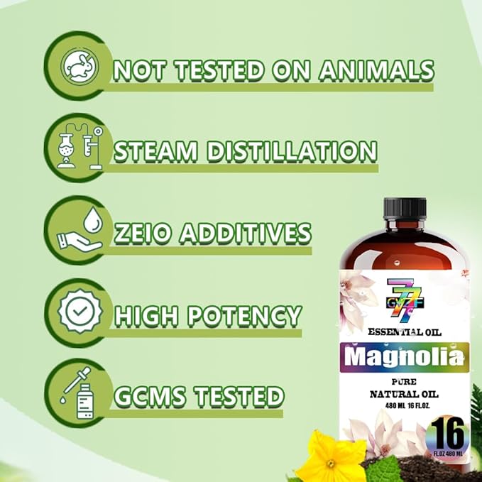 Magnolia Essential Oil (16 oz / 480 ml) ??Magnolia Oils for diffusers, humidifiers, Home Baths, Cleaning Products, Yoga, DIY Soaps and DIY Scented Candles
