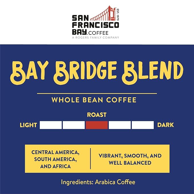 San Francisco Bay Whole Bean Coffee ??Bay Bridge Blend (2lb Bag), Medium Roast