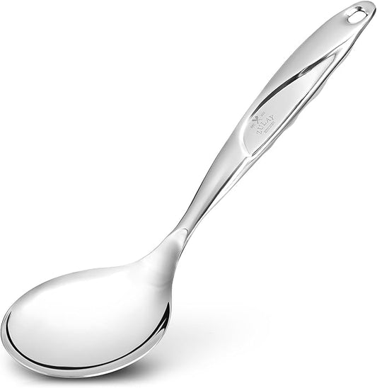 Zulay Kitchen Stainless Steel Serving Spoon - Large Cooking Spoon - Durable Premium Stainless Steel with Comfortable, Ergonomic Handle - Easy to Clean - Perfect for At Home Cooking & Buffets - 11.5??,<div>