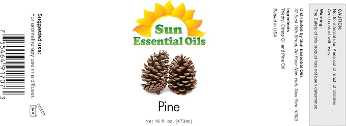 Sun Essential Oils ??Pine Essential Oil 16 oz Bulk for Diffuser, Skin, Aromatherapy Massage, Humidifier, Forest Pine Scented Oil for Candle, Lotion & Soap Making, Room Fragrance