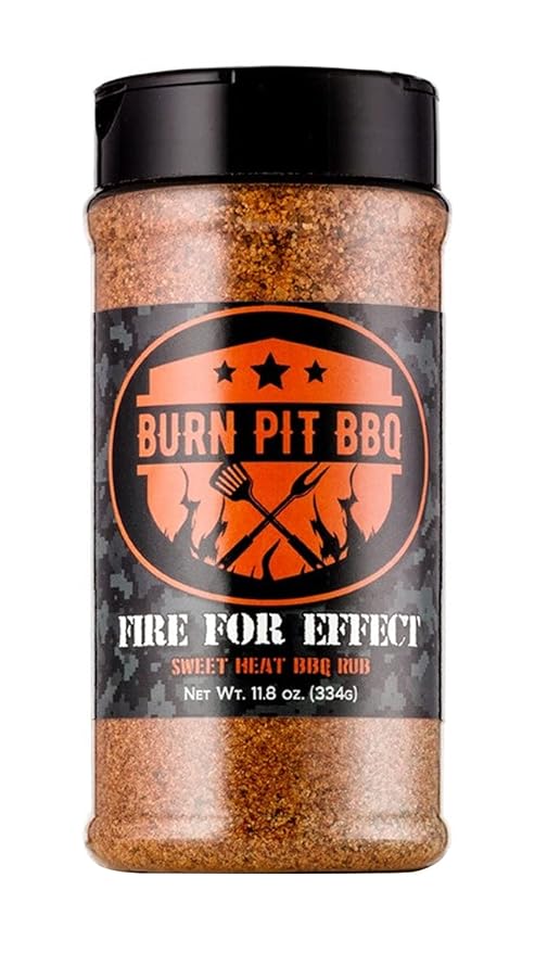 Burn Pit BBQ Seasoning – Fire for Effect Barbecue Seasoning – Sweet Heat Hot BBQ Rub – Natural and No Artificial Ingredients – Fresh and Delicious Meat Rub and Spices for Pork, Chicken, Beef