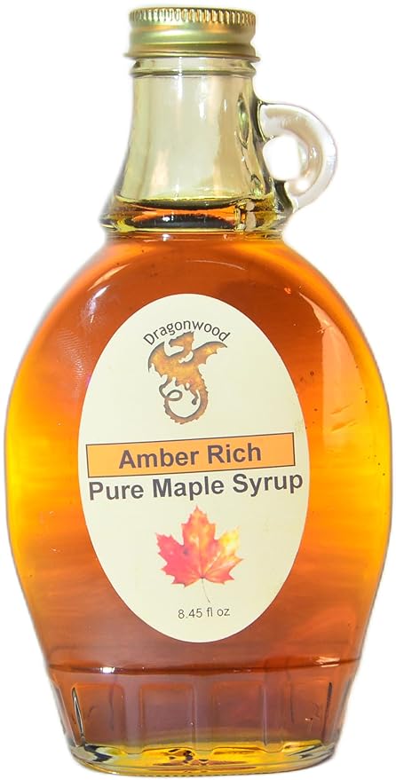 Pure Maple Syrup - Amber Color And Rich Taste Grade - For Pancakes and Waffles - By Dragonwood (8 fl oz)