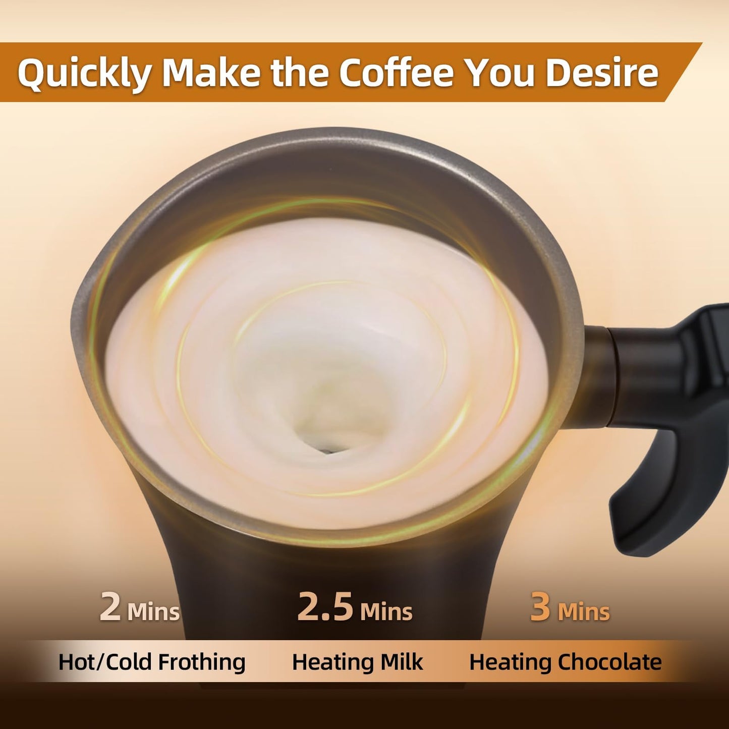 MUMAO Milk Frother, 4-in-1 Electric Milk Steamer, 350ml/11.8oz Automatic Frother for Coffee, Warm