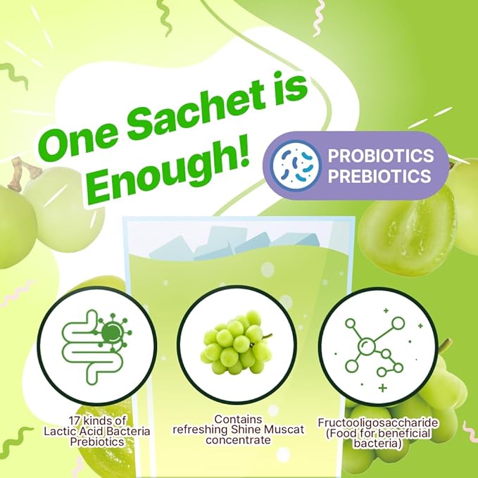 KAYFOOD Garden Daily Shinemuscat Kombucha Tea Powdered Mix, Probiotics & Prebiotics, Zero Sugar, Diet, Healthy Fermented Drinks Korea Workout T (10ST)