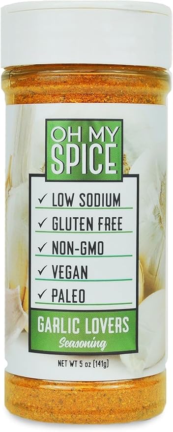Taco Seasoning Mix Garlic Powder - Gluten Free & Low Sodium Mexican Seasoning Blend for Taco Tuesday Night. Garlic and Herb Seasonings for Fajita & Burrito. Meat, Chicken & Fish Tacos Toppings. 4.7oz